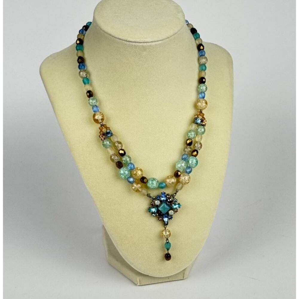 Belle Paris beaded multi-strand pendant necklace 🛸 princesscore fairycore